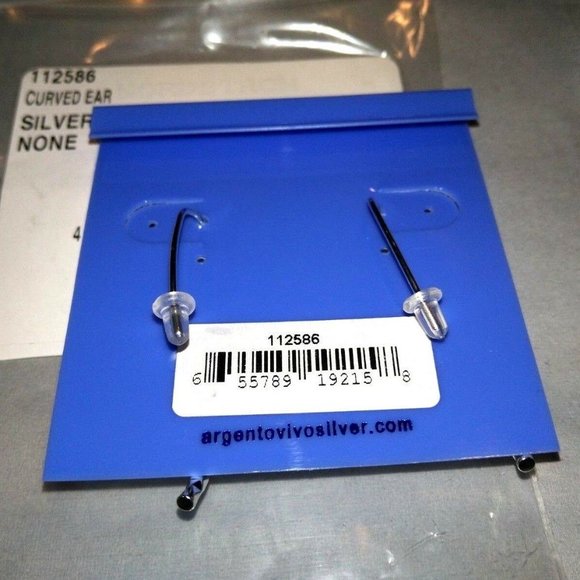 SILVER 925 Diamond Cut Curved Earrings Threaders by ARGENTO VIVO New NWT - Picture 6 of 8